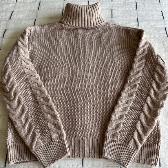 NWT Marks & Spencer Turtleneck Chunky Cableknit Sweater | Size Small - Picture 3 of 9